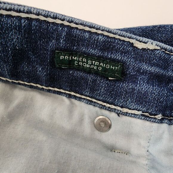 Lauren Ralph Lauren 12P Women Premier Denim Dark Wash Straight Crop Jeans - Picture 11 of 13